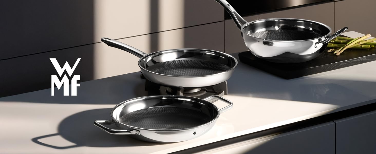 Сковорода WMF Profi Resist 24 см індукційна, для всіх типів плит, антипригарна, нержавіюча сталь, багатошарова, жаростійка