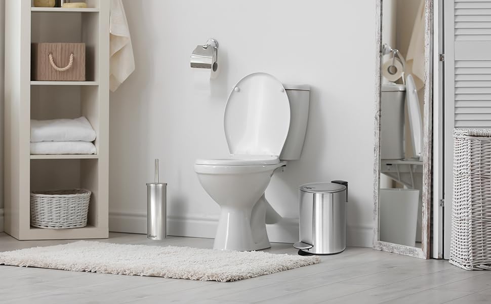 Силіконова щітка для унітазу з нержавіючої сталі | Набір для чищення унітазу | Чорна щітка для унітазу | Аксесуари для ванної кімнати