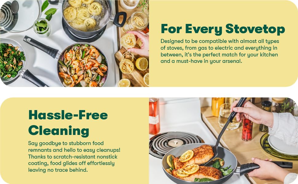 Набір кухонного посуду BELLA з антипригарним покриттям (21 предмет) – каструлі, сковорідки, форми для випічки, контейнери для зберігання, червоний