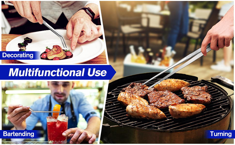 Набір кухонних пінцетів 10 дюймів, професійний, з нержавіючої сталі, для приготування, декорування та BBQ