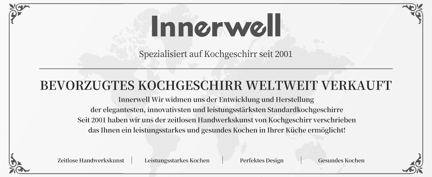Набір посуду Innerwell: 2 антипригарні сковорідки для індукції, 2 каструлі з скляними кришками, ложка для супу та лопатка, PFOA-free, універсальний для всіх плит, чорний, 3 предмети з кришкою