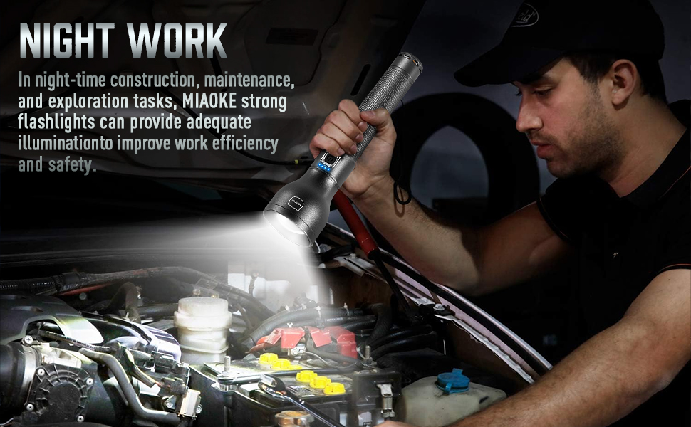 Ліхтарик LED MIAOKE 250000 люмен - надпотужний, перезаряджається, 3 режими, для полювання, кемпінгу, надзвичайних ситуацій