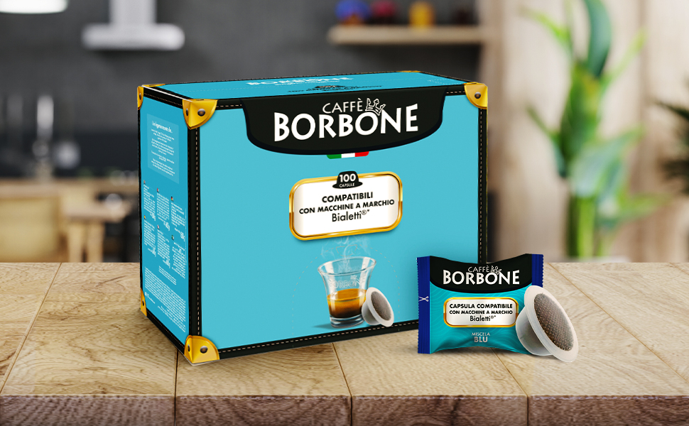 Кава в капсулах Caffè Borbone Blue Mixture (Синя суміш), сумісні з кавомашинами Bialetti, 100 шт