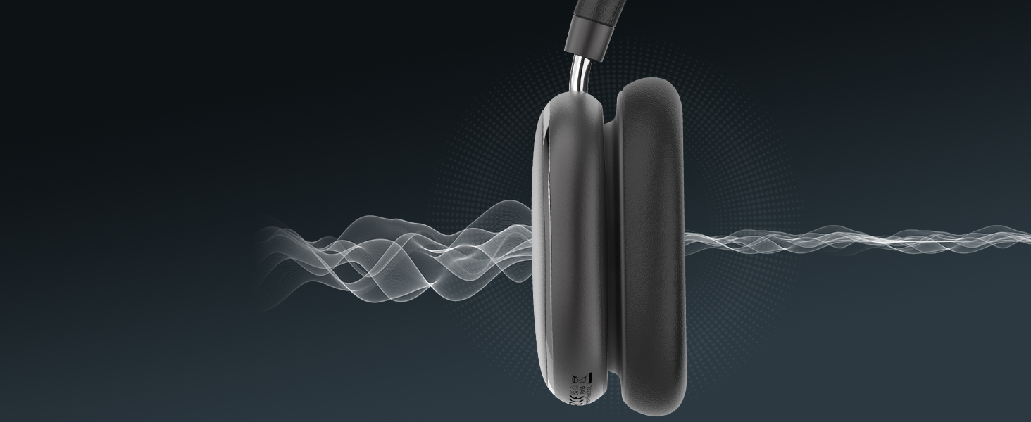 Навушники бездротові Bluetooth 6.0 NC95 з активним шумозаглушенням, регульованим колесом, 120+ годин роботи, персоналізація EQ через додаток, сірий