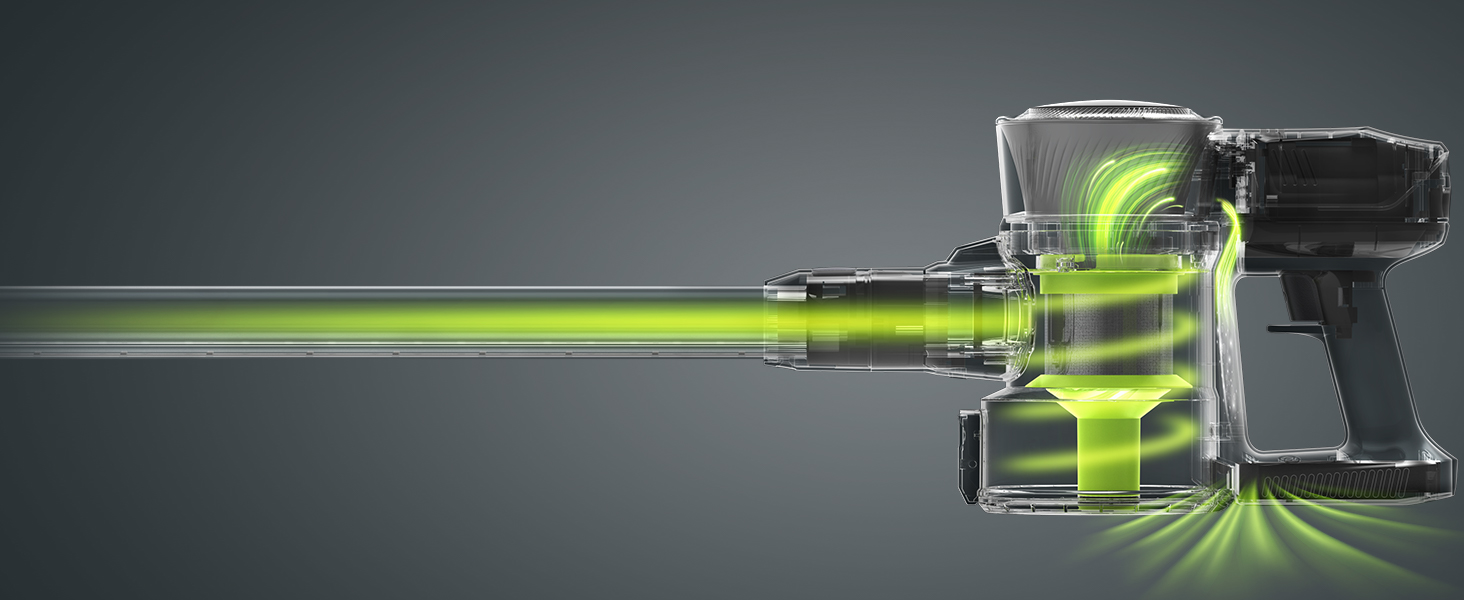 Бездротовий акумуляторний пилосос Kalado 27000Pa, 250W, 45 хв роботи, 1000 мл, для твердих поверхонь, плитки, шерсті тварин, зелений