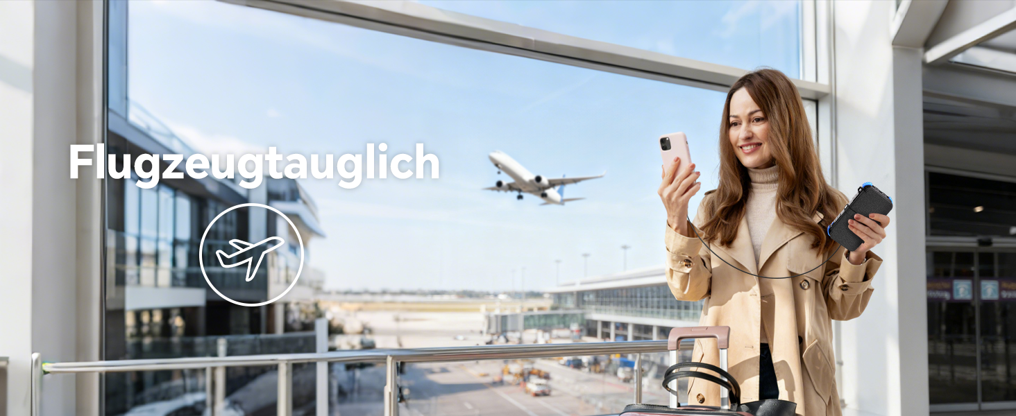 Powerbank Solar 26800mAh з USB-C, 5 виходів, водонепроникний, з карабіном та ліхтариком, для кемпінгу, телефонів та планшетів (блакитний)