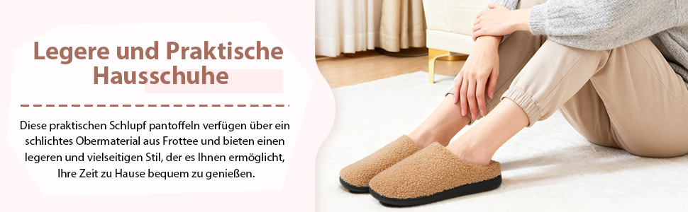 Жіночі домашні тапочки Anmerl з меморі-піною, теплі зимові тапочки з м'яким плюшевим підкладкою, антиковзаючі, 38/39 EU, Колір: Коричневий