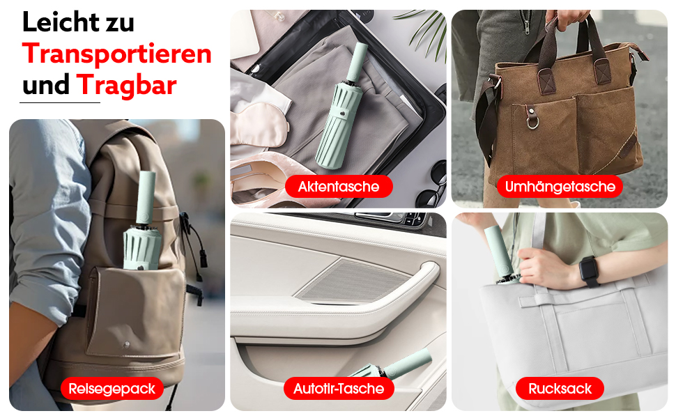 Стійкий до вітру парасолька: компактний складаний парасолька-тростина з 16 ребрами, покриття Teflon 210T, захист від УФ-променів (Aqua)