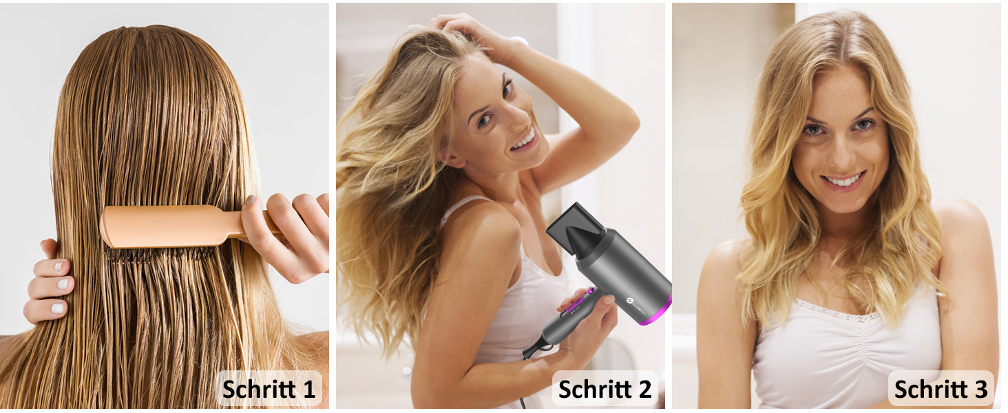 Slopehill 1800W Ionic Hair Dryer with AC Motor - Professional Salon Hair Dryer with 3 Attachments, 3 Temp Settings & Hot/Cold Shot (Violet/Grey)