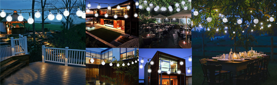 Сонячна гірлянда BrizLabs для саду та дому, 22м, 100 LED, кришталеві кулі, 8 режимів, вологостійка, для тераси, тору, свят, весілля, партії, внутрішнього та зовнішнього використання, холодне біле світло