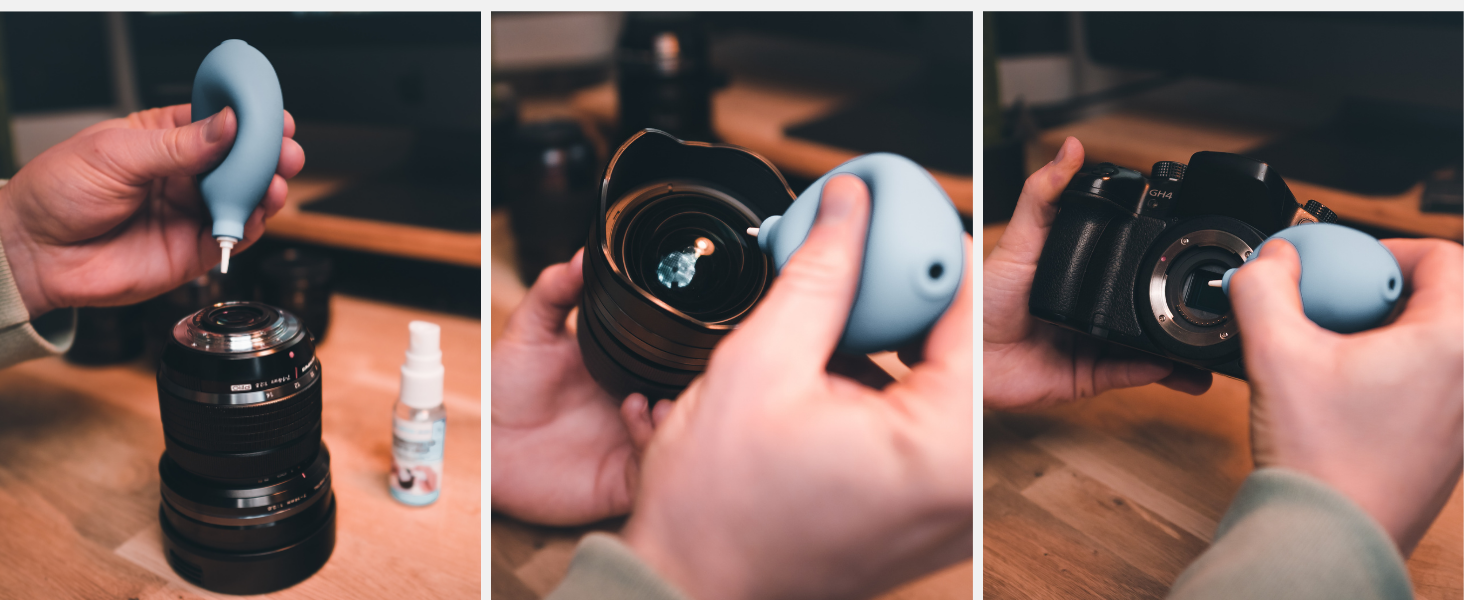 Набір для чищення камери Lens-Aid 3в1: повітряний насос, олівець для чищення та 5 мікрофібрових серветок – для сенсора, об'єктива, камери, дисплея, фільтрів, оптики. Ідеальний для фотоаксесуарів та техніки.