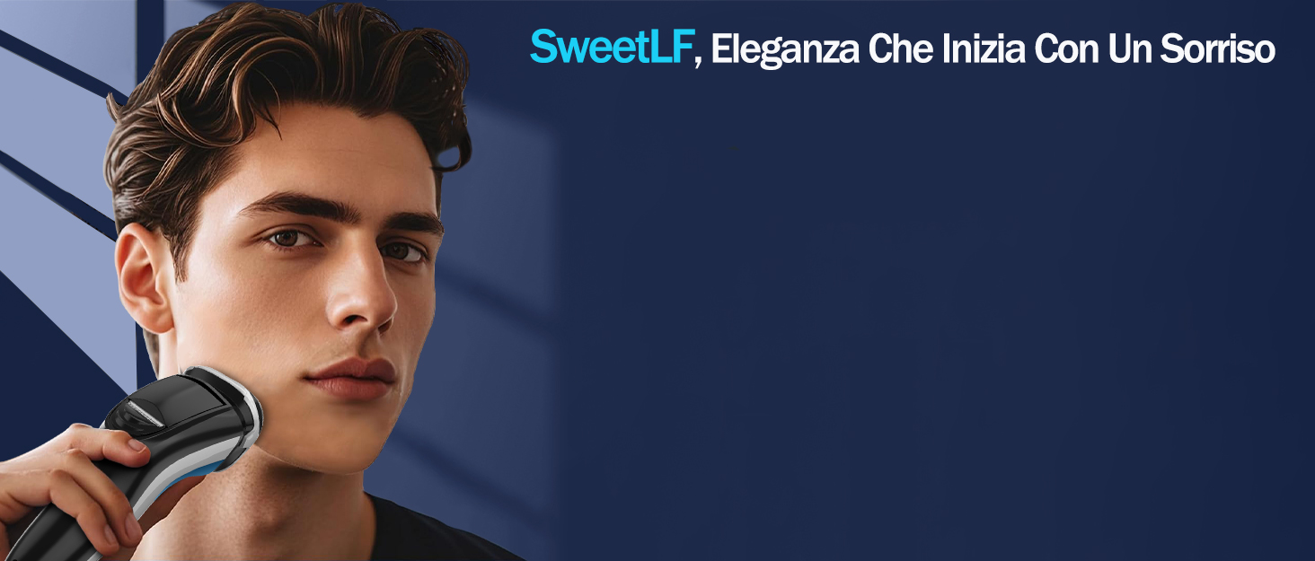 Електричний чоловічий бритва SweetLF SWS7105BK: мокрий/сухий, з тримером, IPX7, LCD-дисплей, 3 змінні насадки