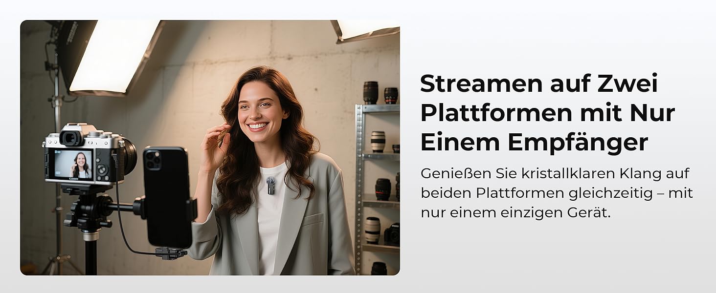 Мікрофон FULAIM X6S: Бездротовий петличний мікрофон з AI шумозаглушенням для iPhone, камер, відео та Vlogging