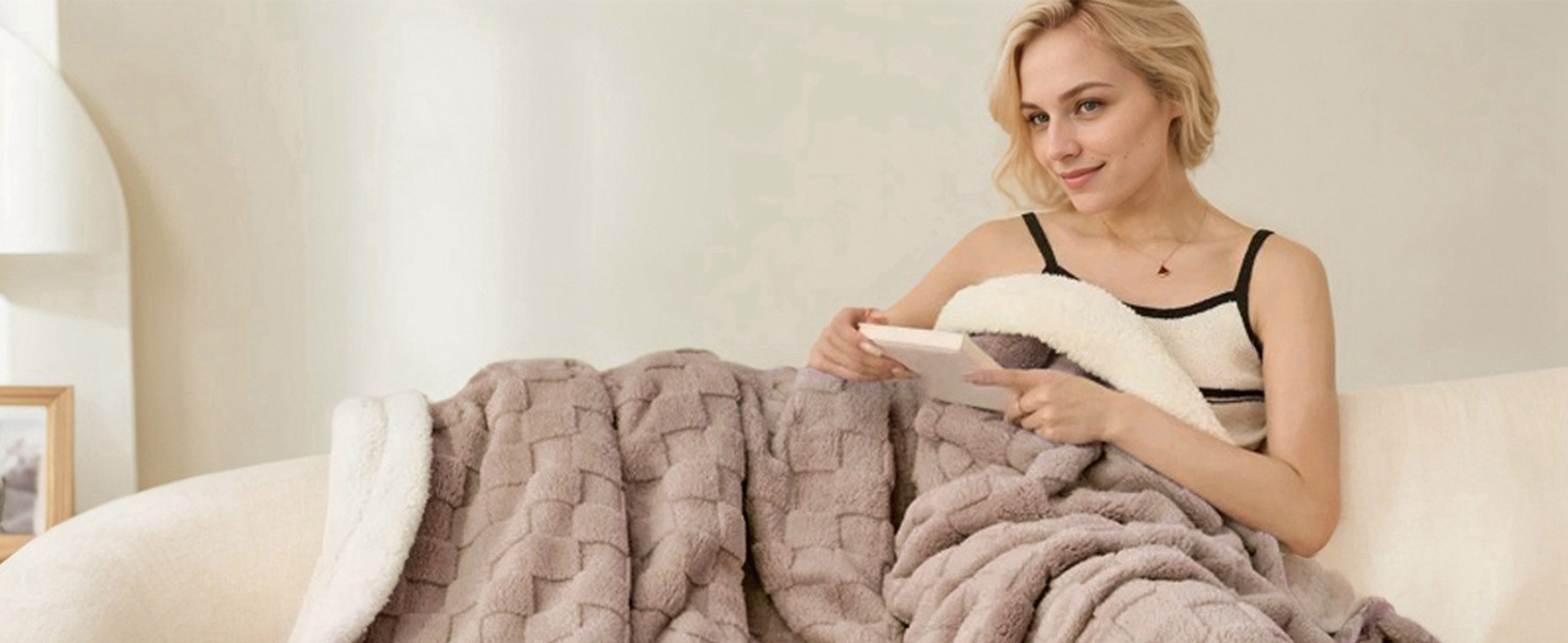 Плед Gracelife Sherpa з м'якого флісу, великий, теплий, 150 x 200 см, сірий