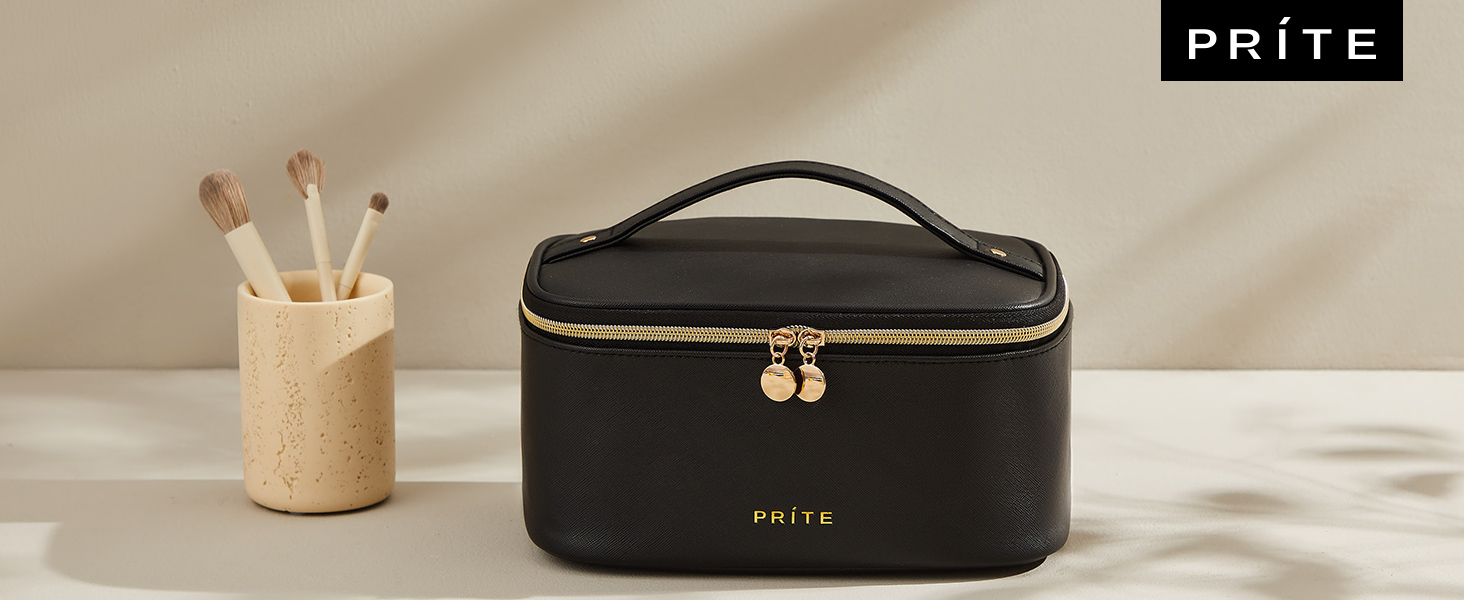 Велика косметичка для жінок: водонепроникна дорожня косметичка з відділеннями (Бежевий)