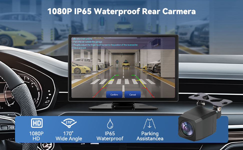 9-дюймовий CarPlay дисплей з сенсорним екраном, бездротовий Android Auto, GPS, Bluetooth, AUX/FM для авто