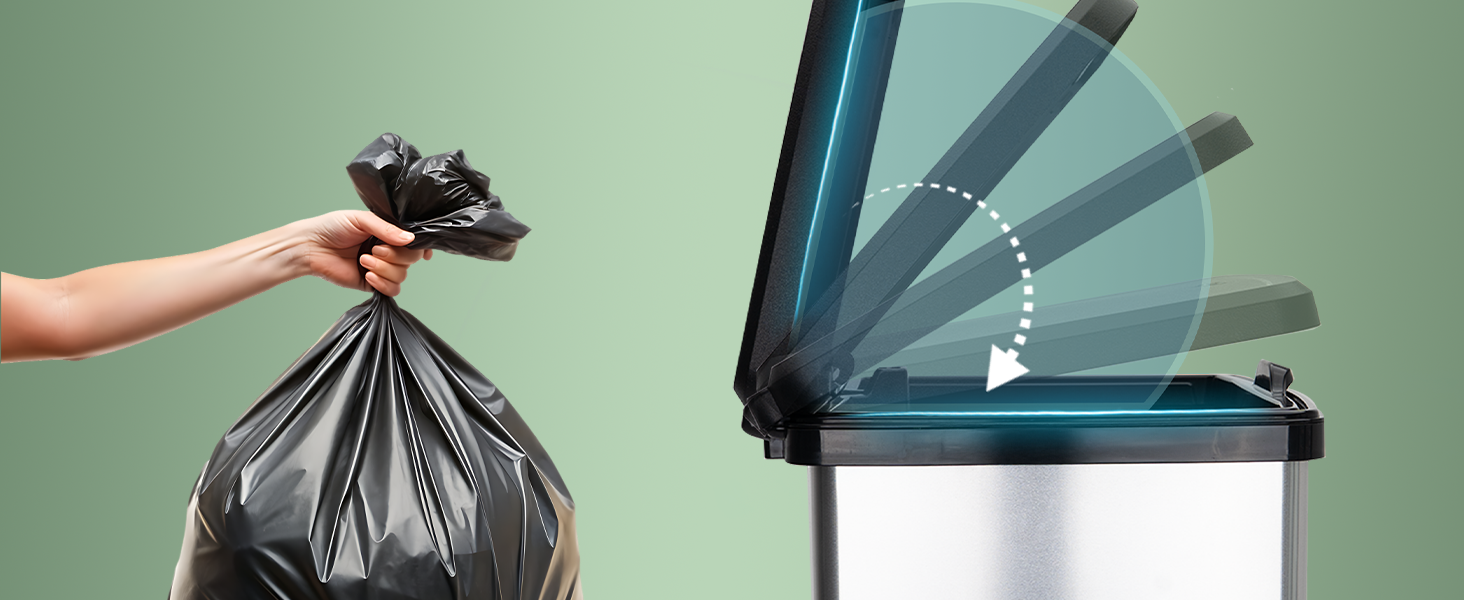 Novaliv Відро для сміття з педальним приводом 45L - сталеве відро для сміття з кришкою, герметичне, для кухні та інших приміщень