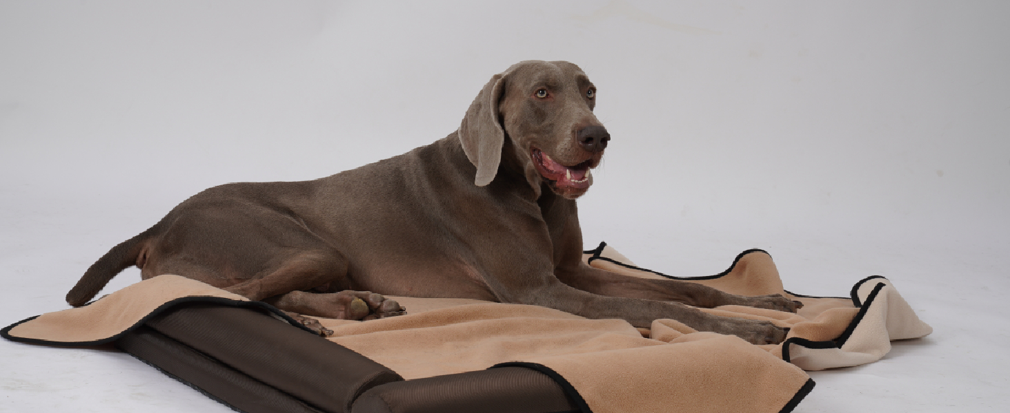 Водонепроникний коврик для собак PETTOM 152x127см, м'який коврик для великих і маленьких собак, захисний коврик для дивану, ліжка, автокрісла, меблів - 30°C, (L, Коричневий верблюд)