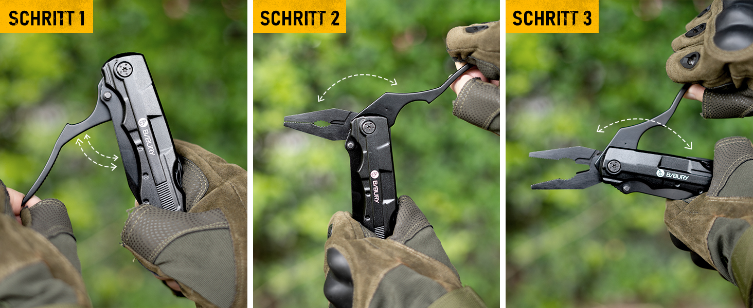 Мультитул BIBURY 5-в-1: мультиінструмент з плоскогубцями, викрутками для кемпінгу та відпочинку на природі