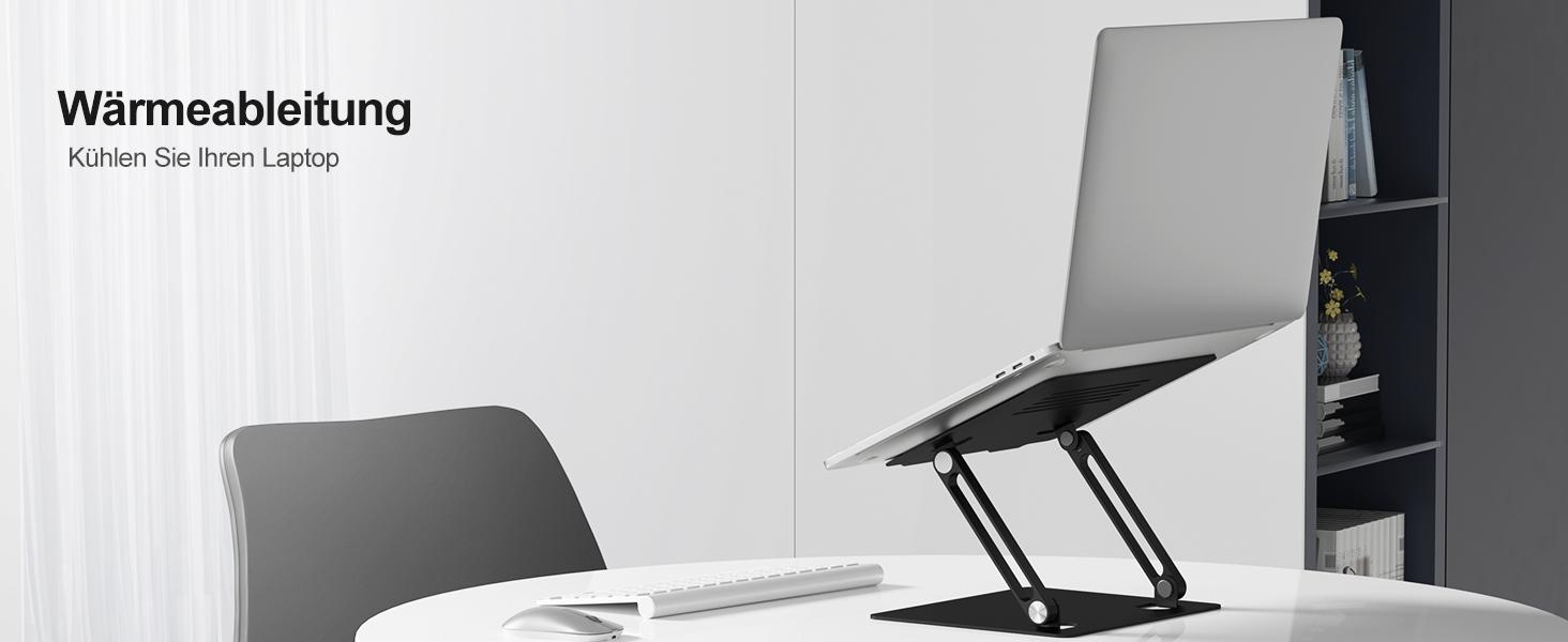 Adjustable Laptop Stand with Cooling Fan - Universal for 11-15 inch Laptops (MacBook Pro/Air, Dell, Samsung, HP) - Black