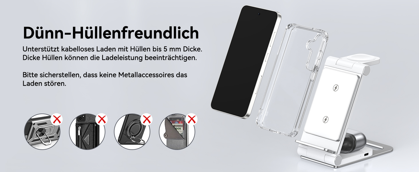 База для бездротової зарядки 3-в-1 для Samsung Galaxy (S25, S24, S23, S22, S21, S20, Z Flip, Z Fold) та Galaxy Watch/Buds, 20W, біла