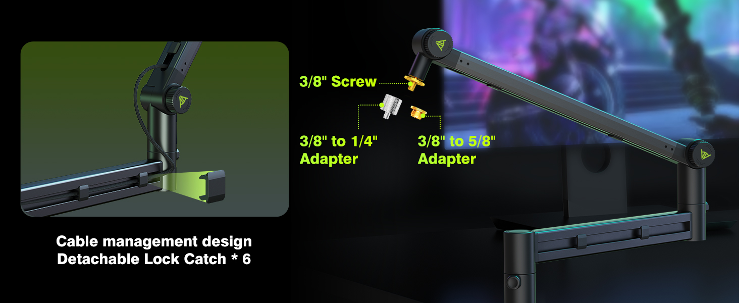Мікрофонний кріплення на тримачі Arm (до 3 кг) - сумісний зі Shure SM7B, MV7 та ін.