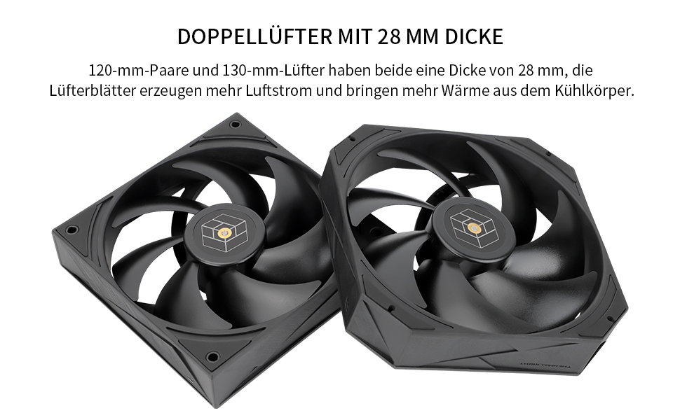 Кулер для процесора Thermalright Royal Pretor 130 Ultra White, двовежевий повітряний охолоджувач, 7 теплових трубок, сумісність з AM4/AM5, Intel LGA1851/1700/115x/2011, білий