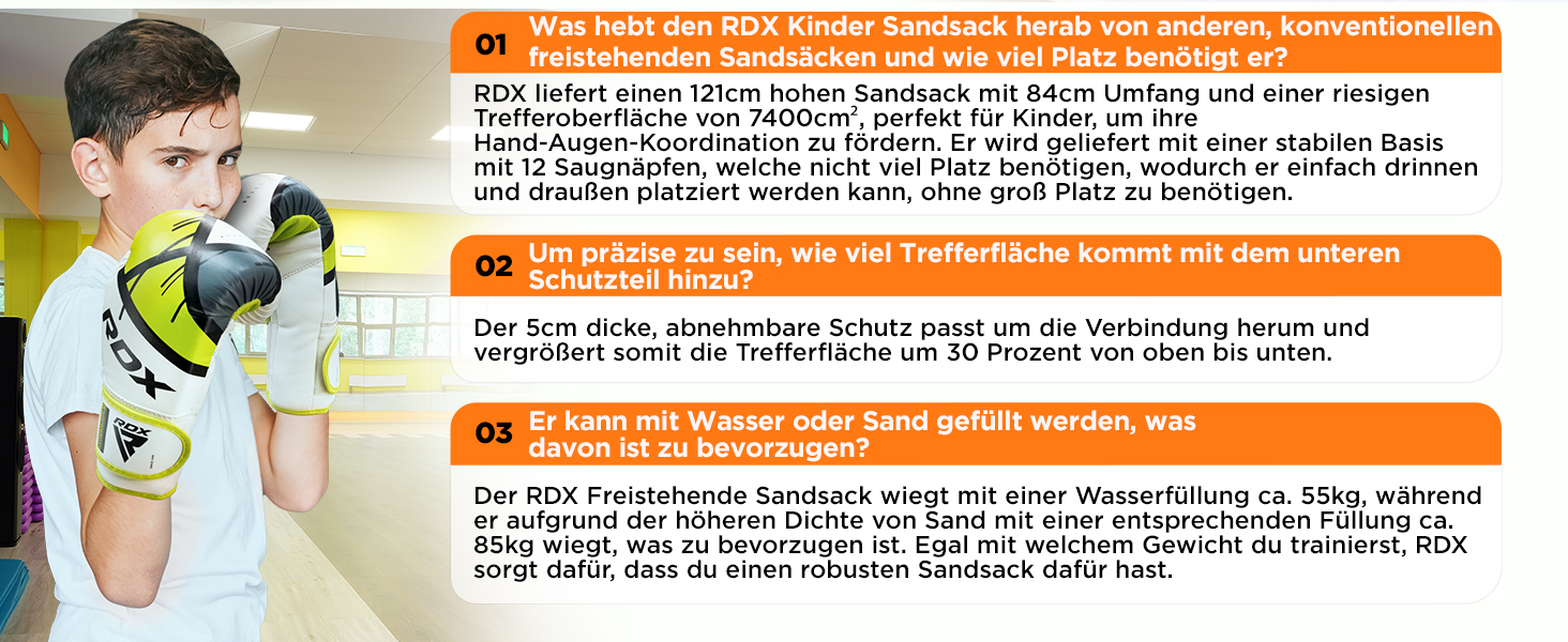 Дитячий боксерський мішок RDX 4ft з підставкою, рукавички для тренувань, MMA, кікбоксинг, бокс, бойові мистецтва, муай-тай, червоний