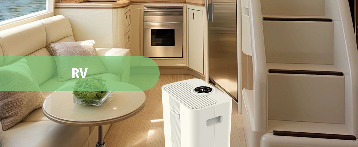 Електричний осушувач повітря Homtronics з гофрованим шлангом 1м, інтел. контроль вологості, 3 режими, таймер 24г, для підвалу, ванної, спальні