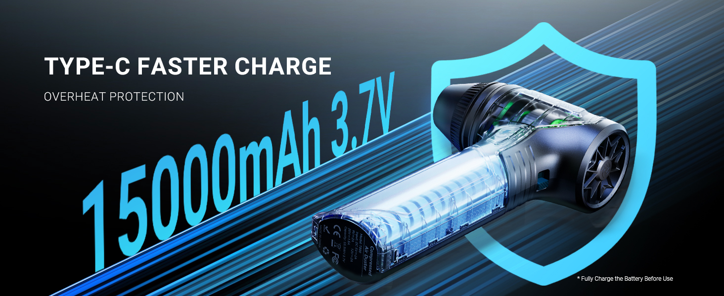 VANTRUE POWER Електричний повітряний пилосос-800G, бездротовий, акумуляторний, для чищення клавіатури, автомобіля, дому