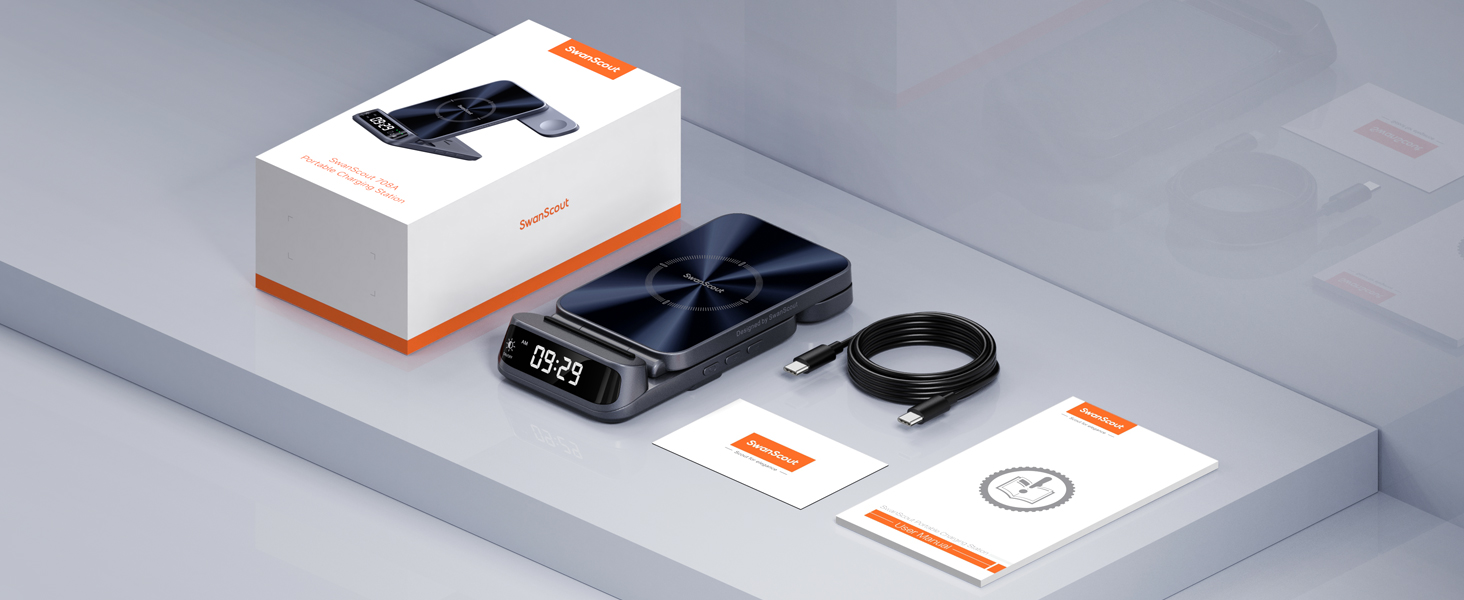 Бездротова зарядка SwanScout 708S для Samsung Galaxy S25 Ultra/S23/S22/S21 та Galaxy Watch/Buds (без адаптера)