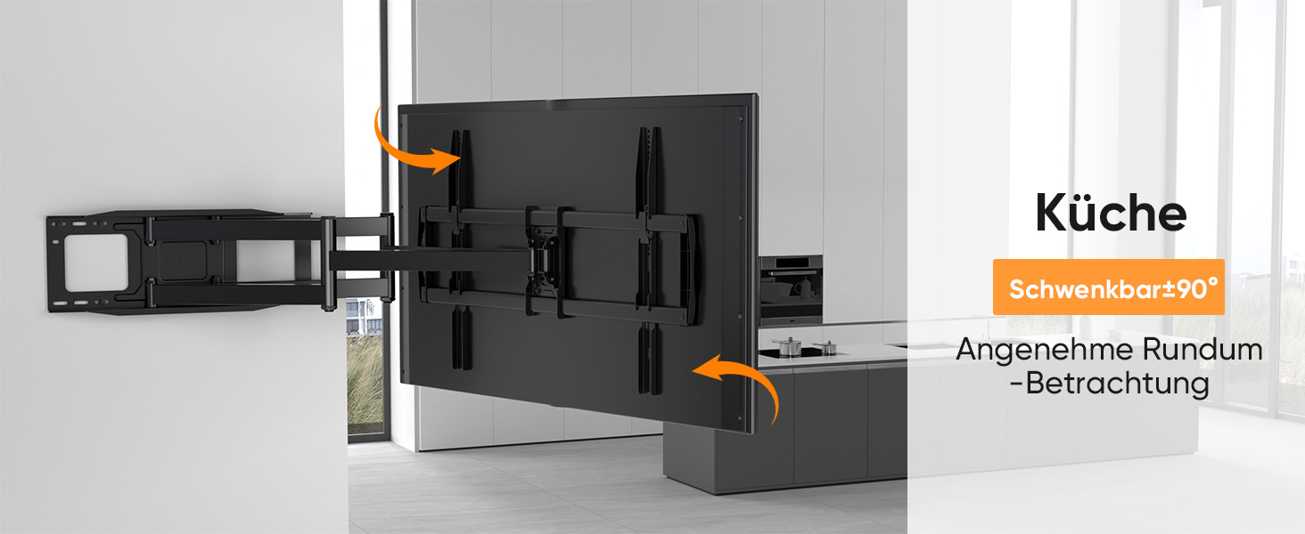 Кронштейн для телевізора FORGING MOUNT HY9458 для XXL TV 60–120 дюймів, до 125 кг, поворотний та нахильний, висувний подвійний важіль 1090 мм, VESA до 900x600мм