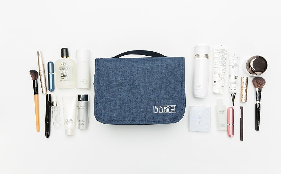 Сумка для подорожей з організацією, сіра. З металевим гачком для підвішування.