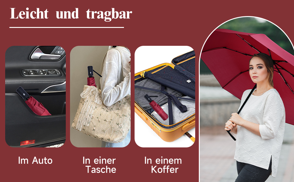 Зонт автоматичний Vicloon, 8 спиць, компактний, водовідштовхувальний, для подорожей та гольфу, темно-зелений