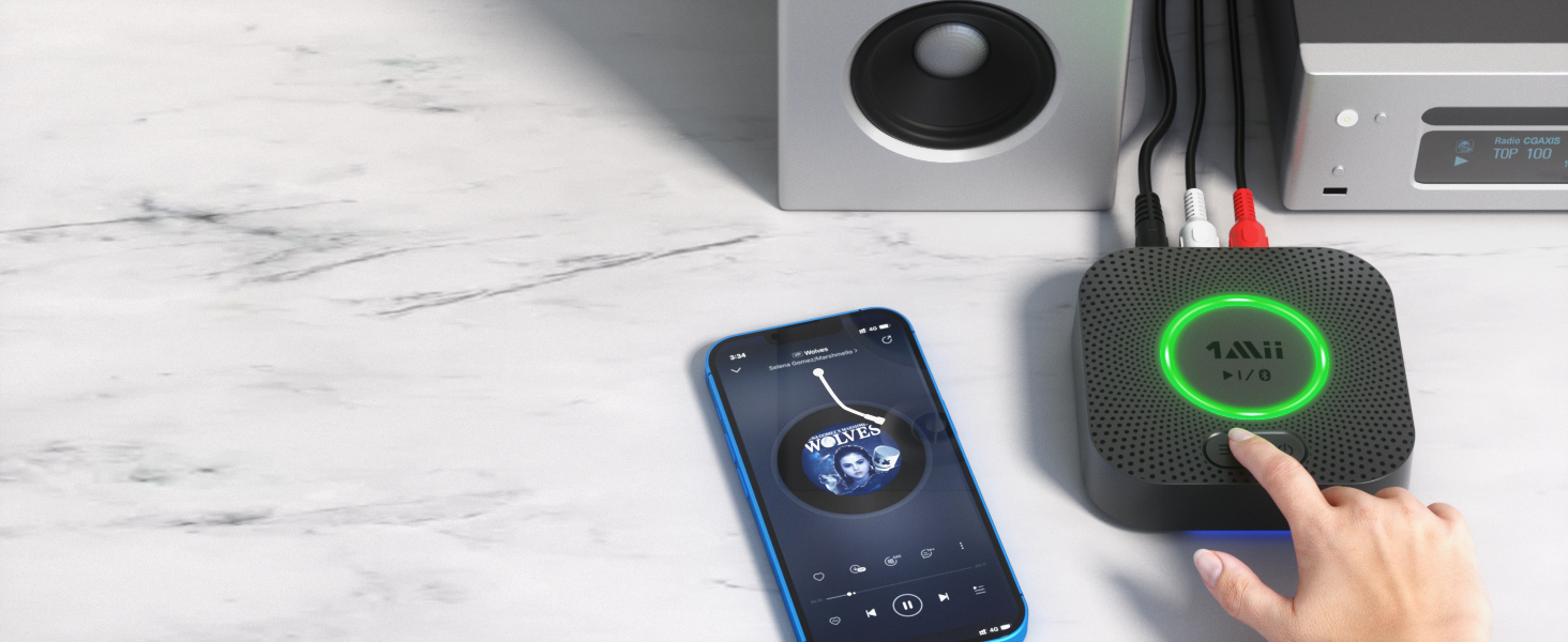1Mii B06 Plus Bluetooth HiFi Аудіоприймач: Бездротовий адаптер aptX HD aptX-Adaptive Bluetooth 5.3 для стереосистеми, смартфонів та планшетів