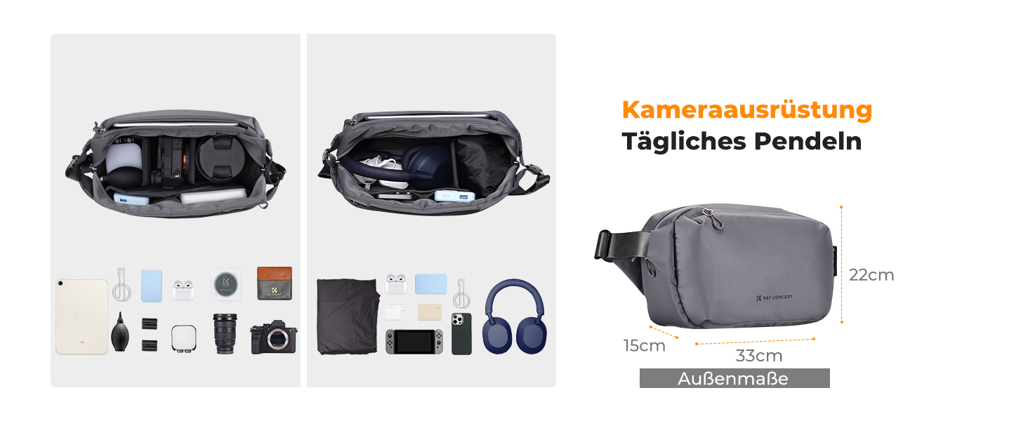 Сумка для фотокамери K&F Concept, рюкзак, сумка через плече, квадратна фотосумка, сумісна з Canon/Nikon/Sony/DJI Mavic