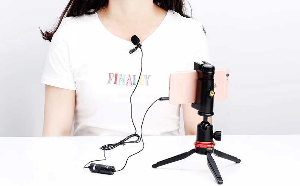 BOYA BY-M1 Металевий кліп-мікрофон 3.5mm для смартфонів, DSLR, відеокамер, аудіорекордерів та ПК (з вітрозахистом)