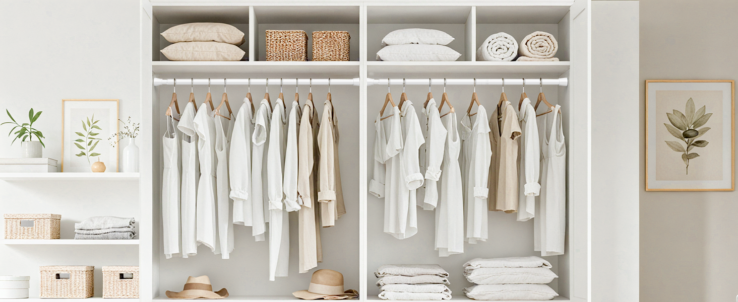 Тelescopic штанга для карнизи без свердління 120-200см - для штор, душових перегородок, вікон, ванної кімнати (1шт, білий)