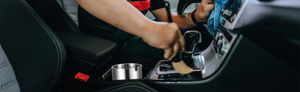 Попільничка Geoyien з нержавіючої сталі для вулиці, авто, саду, офісу – велика, срібна