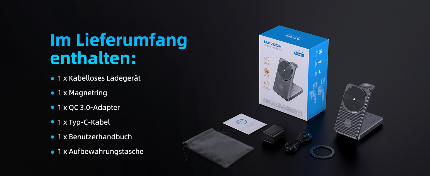 Бездротова зарядка 3-в-1 MagSafe для Samsung Galaxy S25 Ultra та інших моделей, з підтримкою годинників та навушників