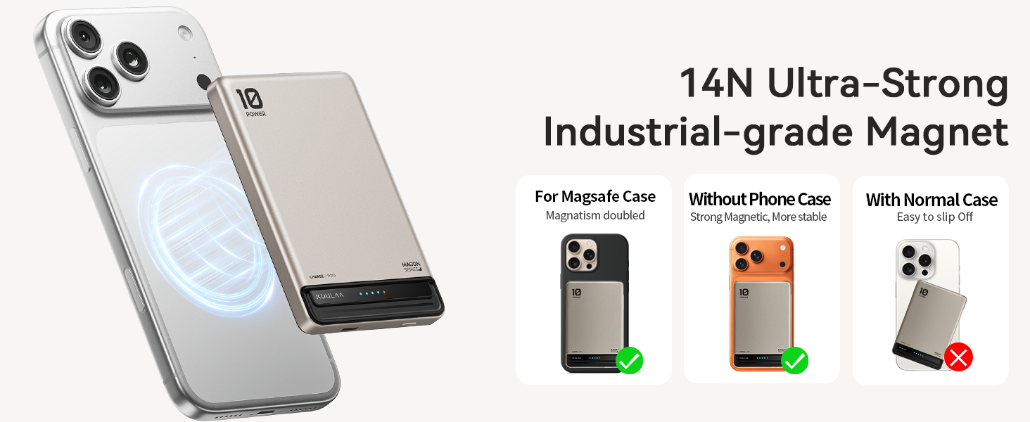 Power Bank Kuulaa Ultra Slim Magsafe 10000mAh 20W: Швидка зарядка, бездротовий акумулятор для iPhone