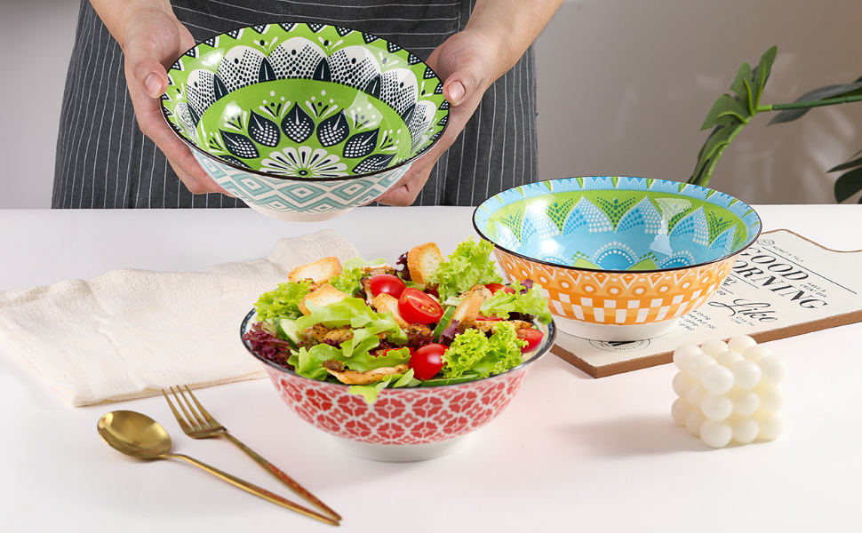 Набір тарілок/мисок для мюслі, супу, салату (6 шт.) - 15.7 см, 700 мл, порцеляна