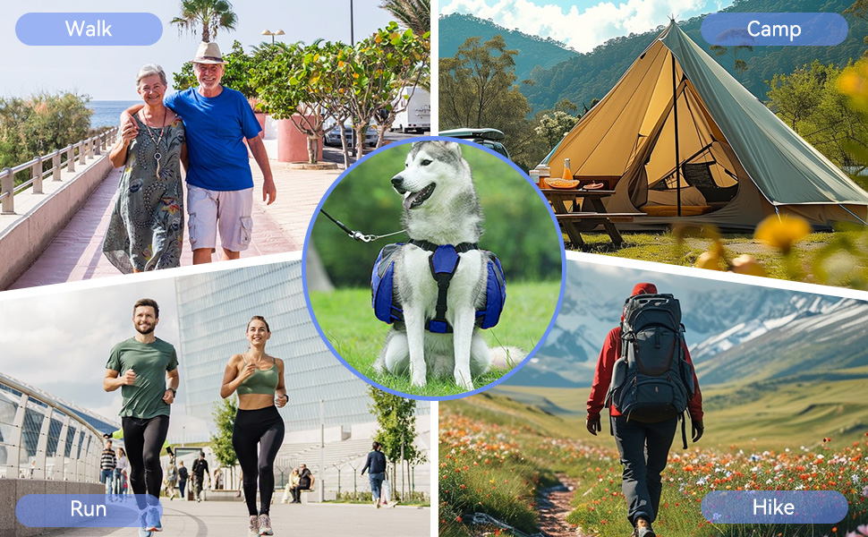 Рюкзак для собак Cyrank: набір посуду, жилет, сумка для спорядження, туристичний рюкзак для собак з світловідбиваючими смугами, жилет для собак, підходить для великих собак (S)