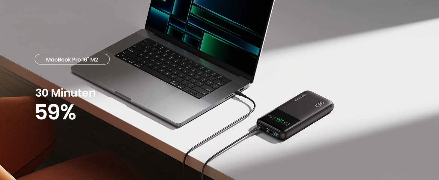 Power Bank INIU 27000mAh 140W з USB-C: заряд для телефону, ноутбука, MacBook, iPad, iPhone, Samsung