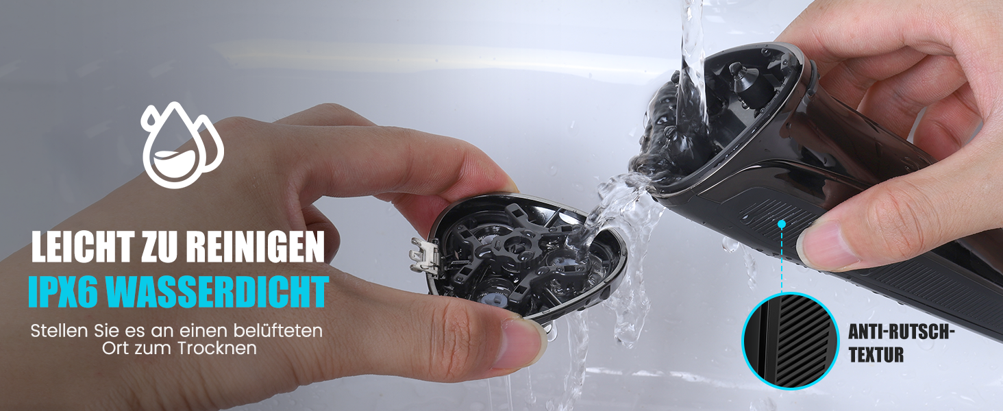 Електричний чоловічий бритва Brightup з тримером, IPX6, водонепроникний, USB-C, LED-дисплей, для подорожей, у кейсі