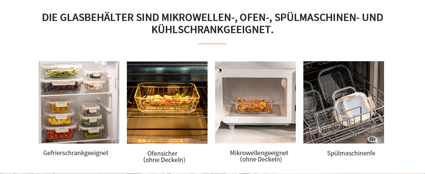 Набір скляних контейнерів для зберігання їжі з кришками з преміум-пластику, 10 шт. - блакитні