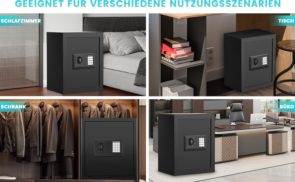 Великий сейф 50л для дому: вогнестійкий, водонепроникний, з ключем та кодовим замком. Сейф для ювелірних виробів, документів, грошей. Вбудована сигналізація, настінний сейф.