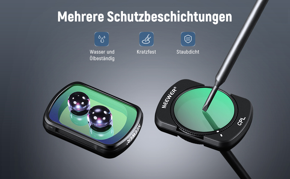 Набір фільтрів ND NEEWER для DJI Osmo Pocket 3: ND2-32, CPL, 0.72x, з захисними плівками