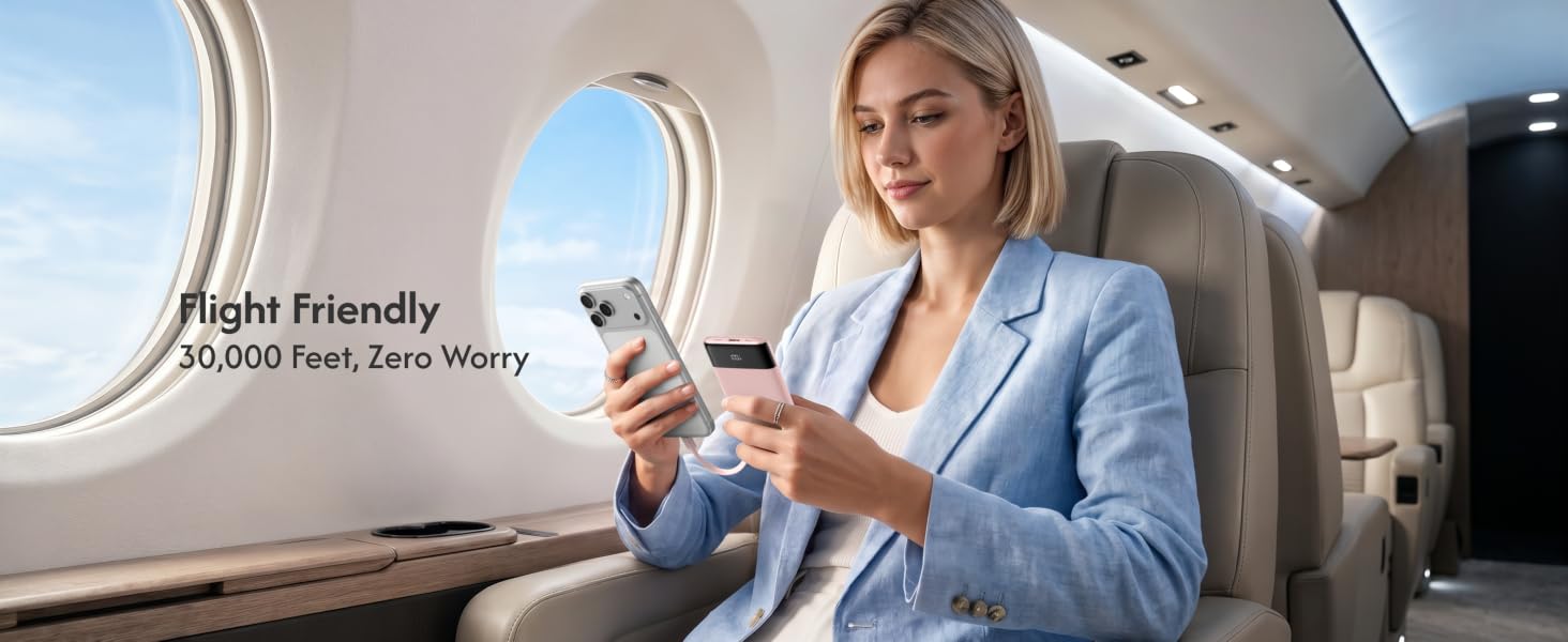Повербанк VEGER 10000mAh 22.5W з вбудованим кабелем USB-C, рожевий