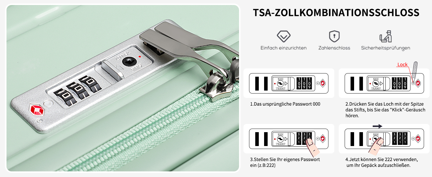 Набір валіз Sea Choice: 4 шт. (55/65/75 см) з жорсткими корпусами, захистом кутів, TSA-замком, білий